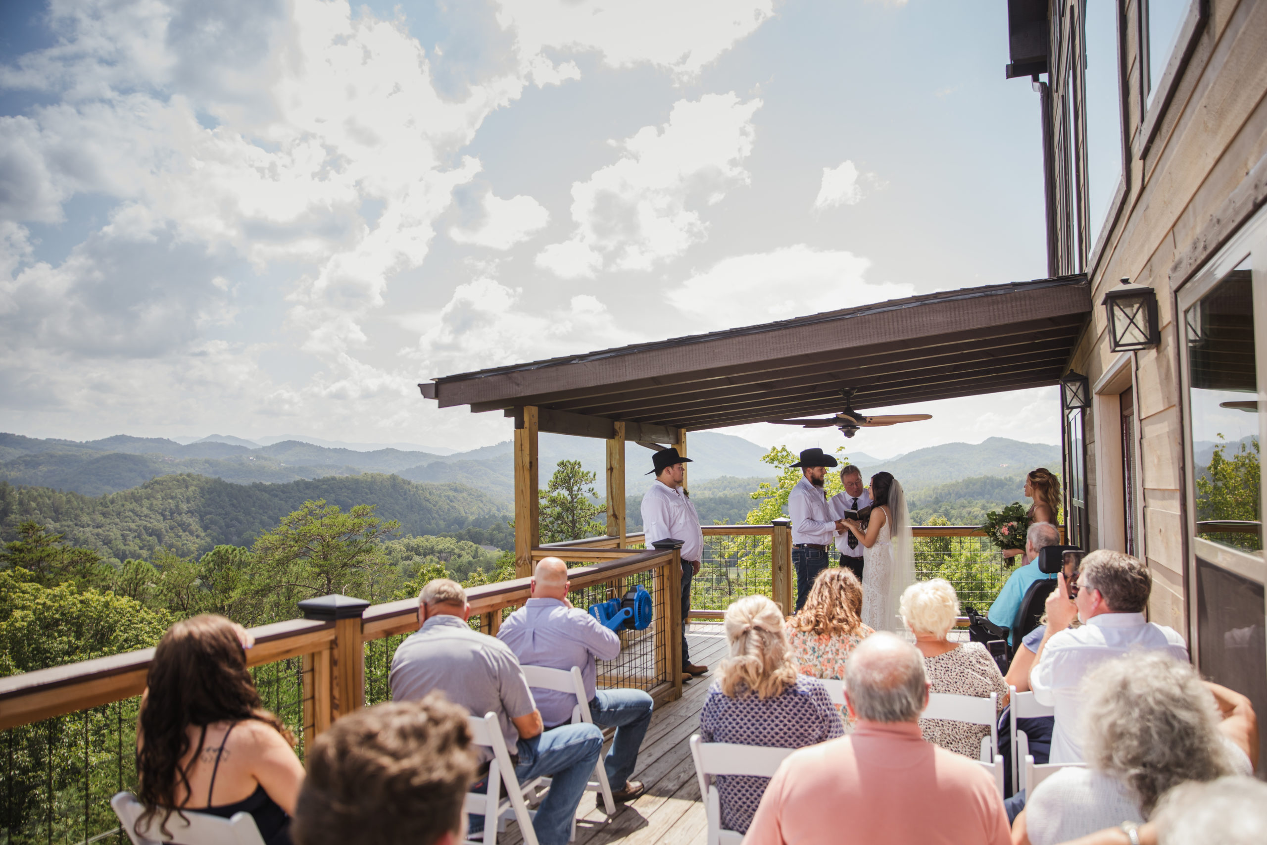 couple getting married at cabin in smoky mountains