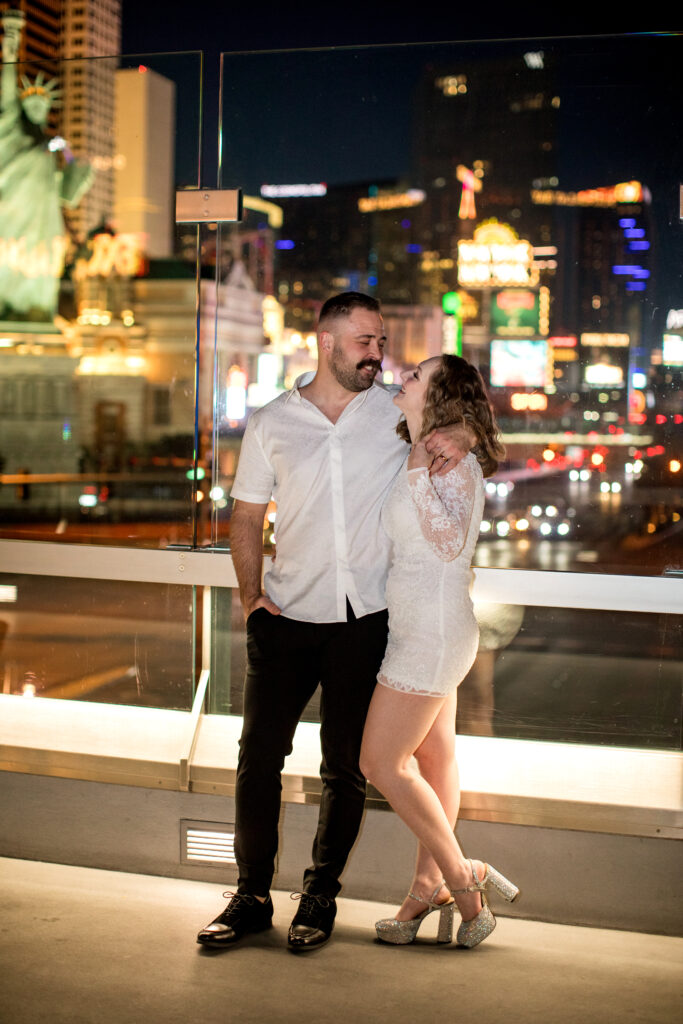 Couple eloping on the Las Vegas strip