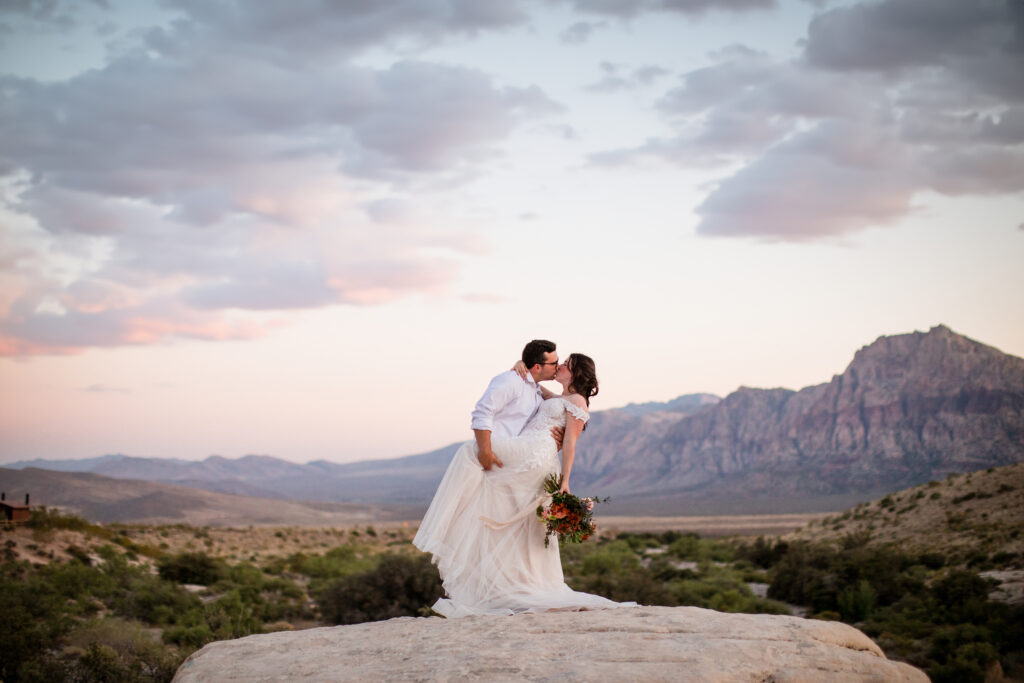 Sunset and red rock canyon